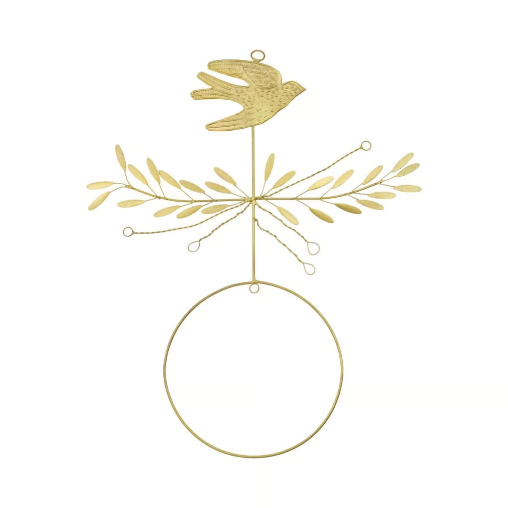 House Doctor Bird mobiel in messing met vogels