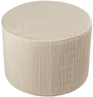 Cortesi Home Valde Round Ottoman in Beige