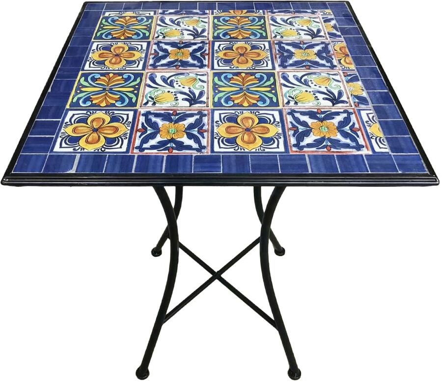 Axi Table bistrot, 2 chaises, mosaïque, bleu Bleu 60x92x60cm