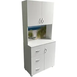 HTI-Living, Badezimmerschrank, Badschrank Blanca Wellness Motiv Düne (80 x 40 x 180 cm)