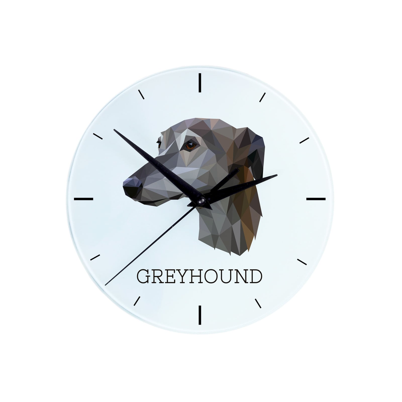 Art-Dog Geometrische Wandklok Greyhound Engelse Windhond