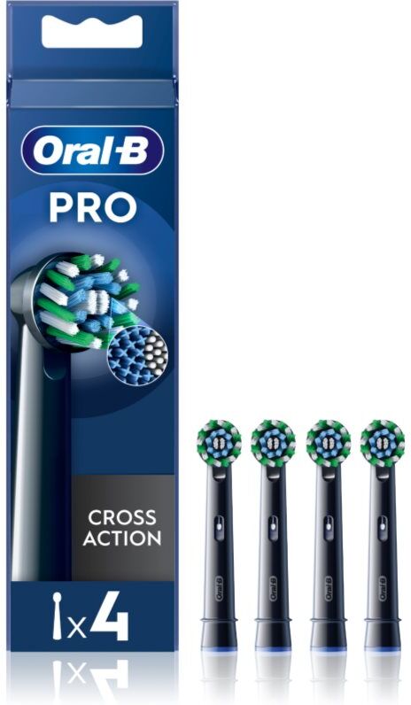 Oral-B PRO Cross Action têtes de remplacement pour brosse à dents Black 4 pcs