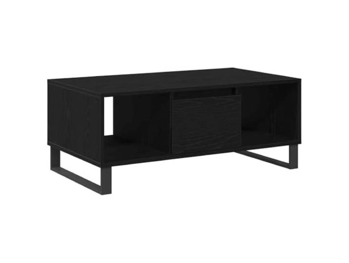 LASWWQMRF Couchtisch Schwarz Eichen-Optik 90x50x36,5 cm mit Schublade Stilvoller Wohnzimmertisch aus Holzwerkstoff bietet eine praktische Schublade und Ablage für Ihr Zuhause.