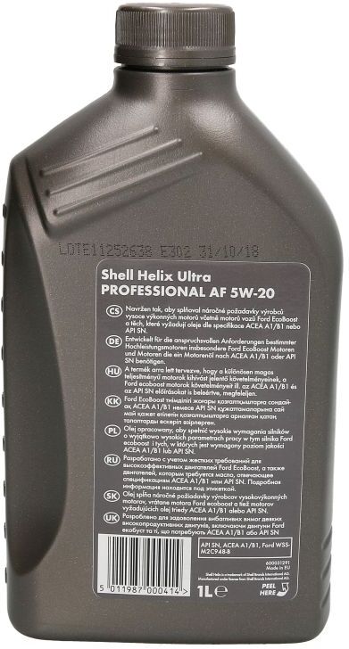 Motoröl SHELL 550055210 Helix Ultra AF 5W20 1L