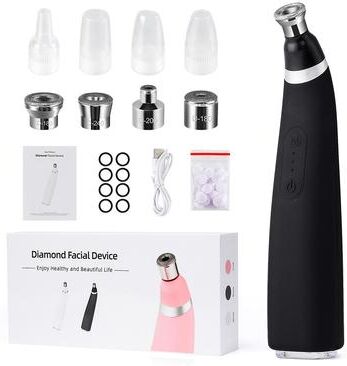 StayWell Portable Diamond Peeling Machine, Microdermabrasion Facial Cleaning Device & Vacuum Blackhead Remover black