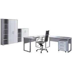 Büro Office Edition Set 4 Grau/Weiß