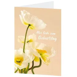 LUMA KARTENEDITION Geburtstagskarte »Alles Gute zum Geburtstag Weißer Mohn«, 11.5x17.5 cm