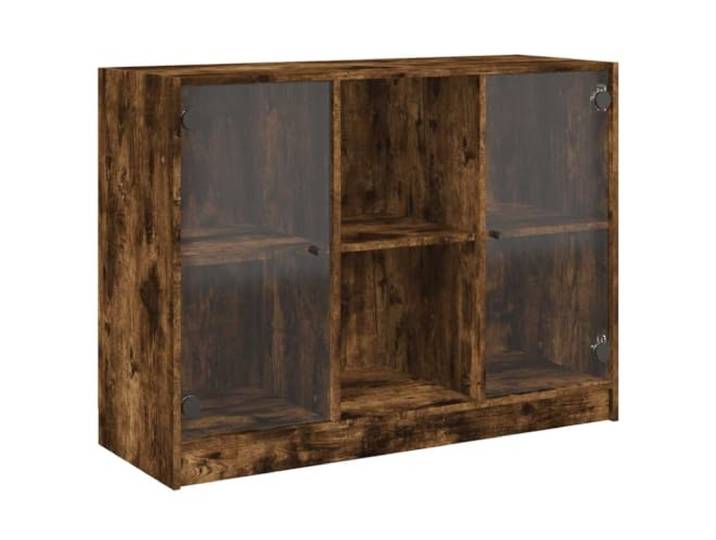 HKTMGDNG Sideboard Räuchereiche 102x37x75,5 cm Kommode mit Türen 6 geschlossene Fächer schaffen Ordnung im Wohnzimmer oder Flur und schützen Bücher vor Staub.