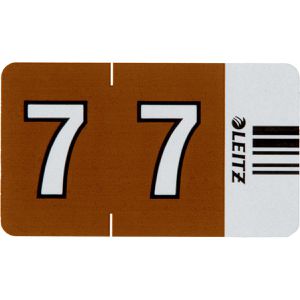 Leitz Ziffernsignale Orgacolor, 6607-00-00, Nummer 7, braun, selbstklebend, mit Strichcode, 100 Stück