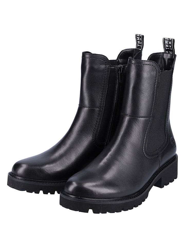 remonte Leder-Chelsea Boots in Schwarz - 41