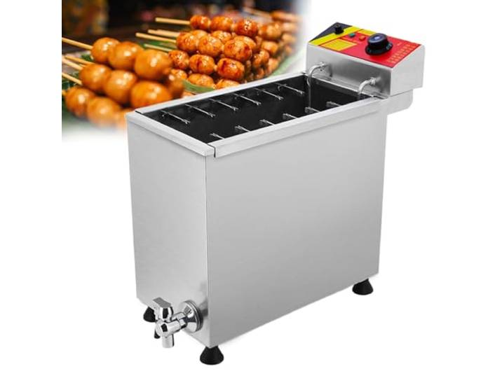 GESAIDES Kommerzielle Corn Dog-Fritteuse, 25-l-Frittiermaschine für Käse-Hot-Dog-Sticks, Wurstfrittiergerät, 12 Haken, für die Küche im Restaurant zu Hause