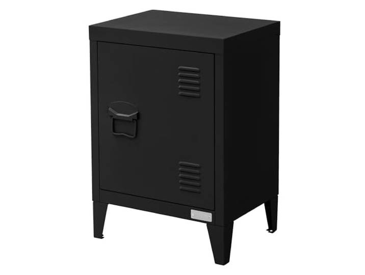 ML-Design Aktenschrank 40x30x57,5 cm, Schwarz, aus Stahl, Büroschrank mit 4 Beinen, Kleiner Lagerschrank, Einzeltür Metallschrank Stahlschrank Aufbewahrungsschrank Schrank Sofatisch Beistelltisch