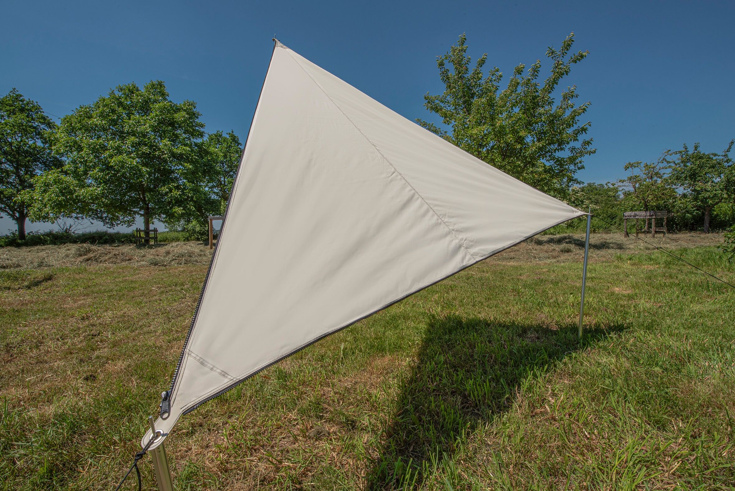 Sonnensegel BENT "Verbindbares Sonnensegel TC-Zip-Canvas Single", gelb (sand, rv schwarz), Sonnensegel, B/T: 250cm, Polyester, B:250cm