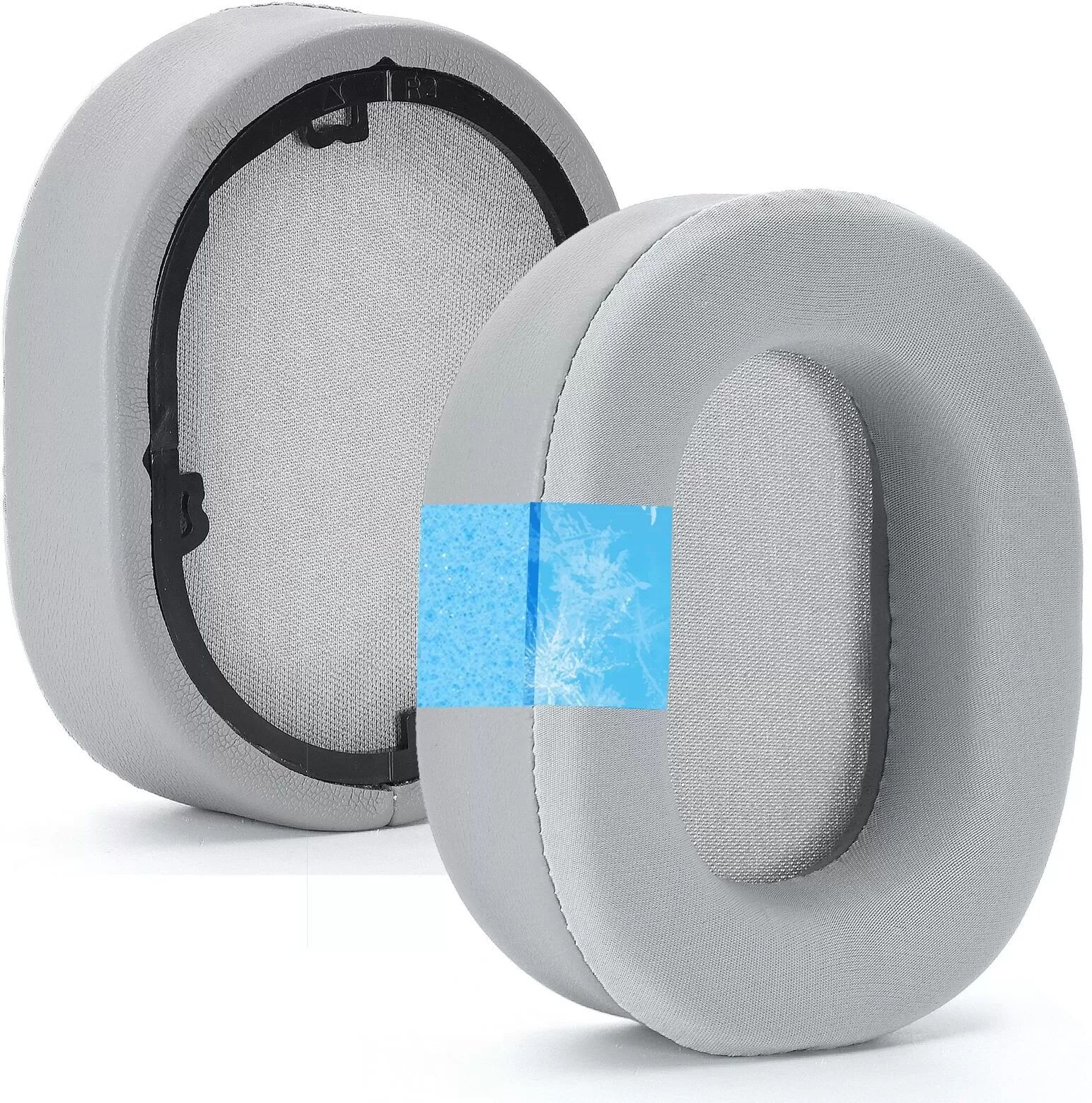 INF 2 Stk. Graue Ice-Feeling Ersatz-Ohrpolster kompatibel mit CORSAIR HS55 HS55 PRO HS65