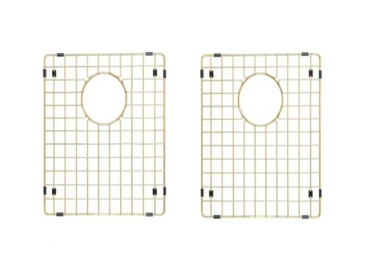 Starstar 50/50 Doppelbecken Küchenspüle Unterteil Zwei Gitter Matt Gold 304 Edelstahl (15 x 13)