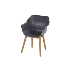 Sophie Teak ergonomischer Outdoorsessel Anthrazit