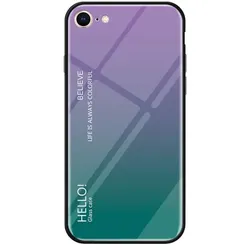 Schutzhülle für iPhone 7 Gardient Glashülle Cover Case Hülle Tasche Bumper LILA