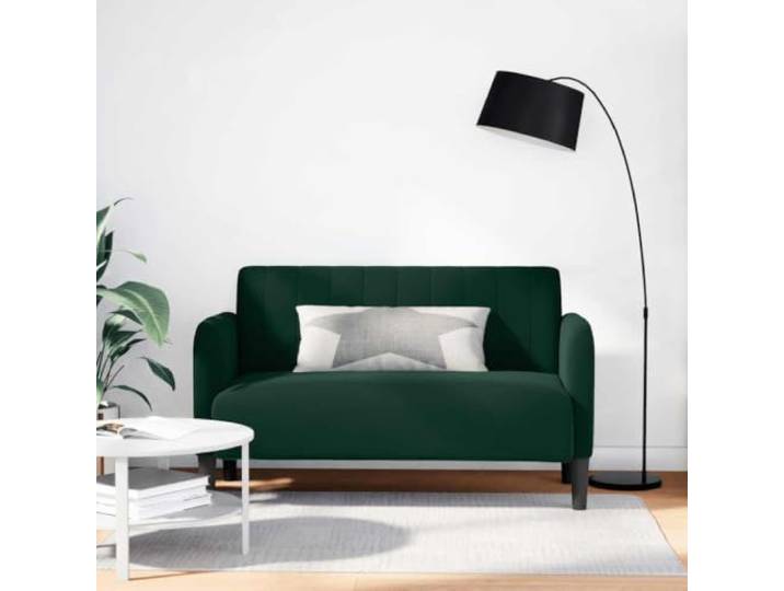 ZQQLVOO Zweisitzer-Sofa Dunkelgrün 109 cm Samt Schaumstoff-Feder-Kombination, Sperrholzrahmen, Stabile Beine, Modernes Design