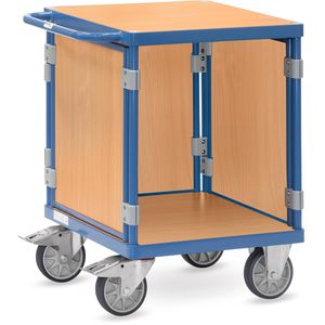 Fetra Tischwagen 3496, aus Metall & Holz, 2 Etagen, 3 Wände, Tragkraft 500kg, 600 x 600mm