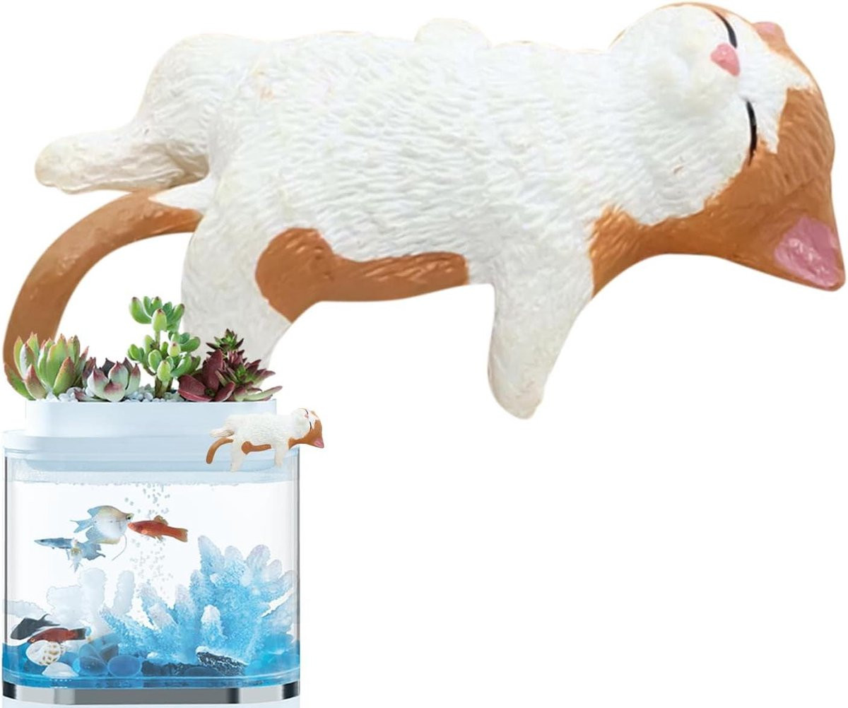 Set van meerkleurige miniatuur kattenbeeldjes voor bureau decoratie
