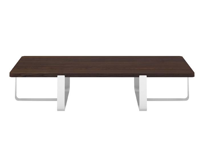 MEME DESIGN table basse INN DOUBLE (Blanc - Chêne fumé et métal)