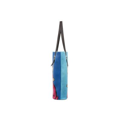Umhängetasche DOGO "Tall Bag Damen Schultertasche Cats On The Beach Damen", Damen, Gr. B/H/T: 40cm x 34cm x 10cm onesize, orange, Kunstleder, Taschen Umhängetasche, Handgefertigt