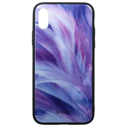 Tellur Cover Glass print for iPhone XS feather (Apple iPhone X, Apple iPhone XS), Smartphone Hülle, Mehrfarbig