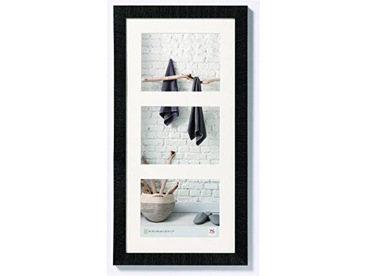 walther design fotolijst zwart 3x 13x18 cm galerij met passe-partout, home houten lijst HO338B