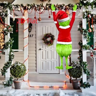 Silver Stone Store Hanging Christmas Decoration, Christmas Green Haired Man, Merry Xmas Gift Holiday Indoor Outdoor Fun Decor Hanging Christmas Decoration, Christmas Green Haired Man, Merry Xmas Gift Holiday Indoor Outdoor Fun Decor