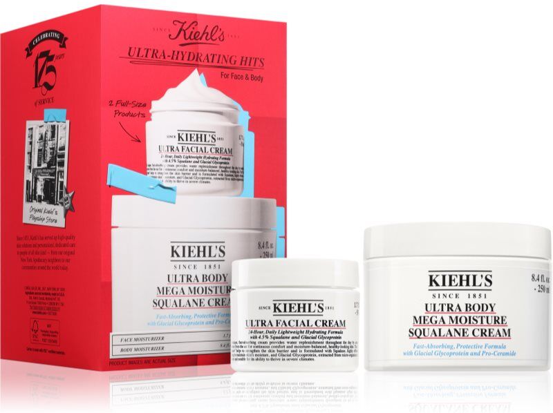 Kiehl's Ultra Body Mega Moisture Squalane Cream coffret cadeau corps et visage pour femme