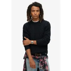 Superdry für Herren. M6110638A Marineblauer Jacob Zopfstrickpullover (XXL), Lässig, Acryl, Nachhaltig