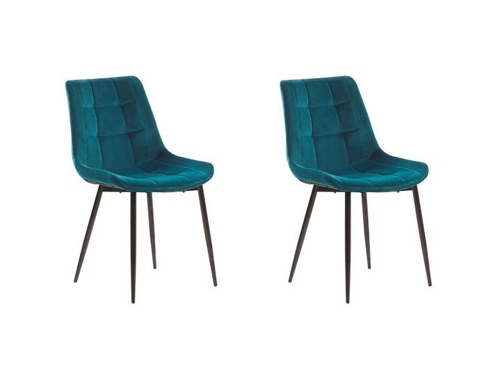 STUHL 2er-Set Samtstoff Blau Melrose