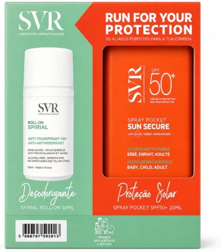 SVR Pack Roll-On Spirial + Spray Sun Secure SPF50+