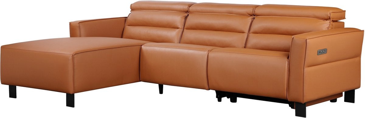 Carpari Elektrische Hoekbank met Relaxfunctie - Cognac PU