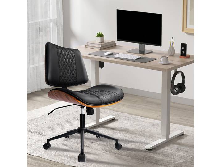 Chaise de bureau ergonomique en maille Durrafy Walnut avec support lombaire pour poste de travail à domicile, chaise pivotante confortable