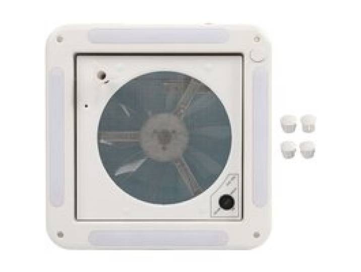 Ventilateur de toit pour camping-car 12 V 360 x 360 mm 10 pales double mode sortie dentrée dair 4 lumières LED pour remorque de