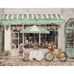 Keilrahmenbild STRAßENCAFÈ (LB 70x90 cm) - bunt - LB 70x90 cm