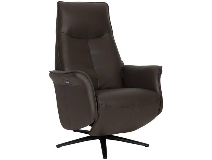 Relaxsessel, Braun, 79x110x83 cm, Echtleder & Holz, Relaxfunktion & USB-Anschluss, Livetastic