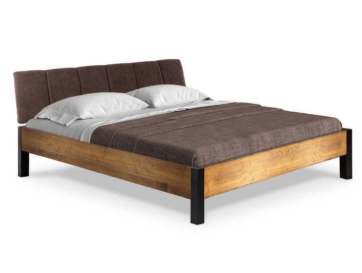 CURBY Bett mit Metallfuß und Polsterkopfteil, Material