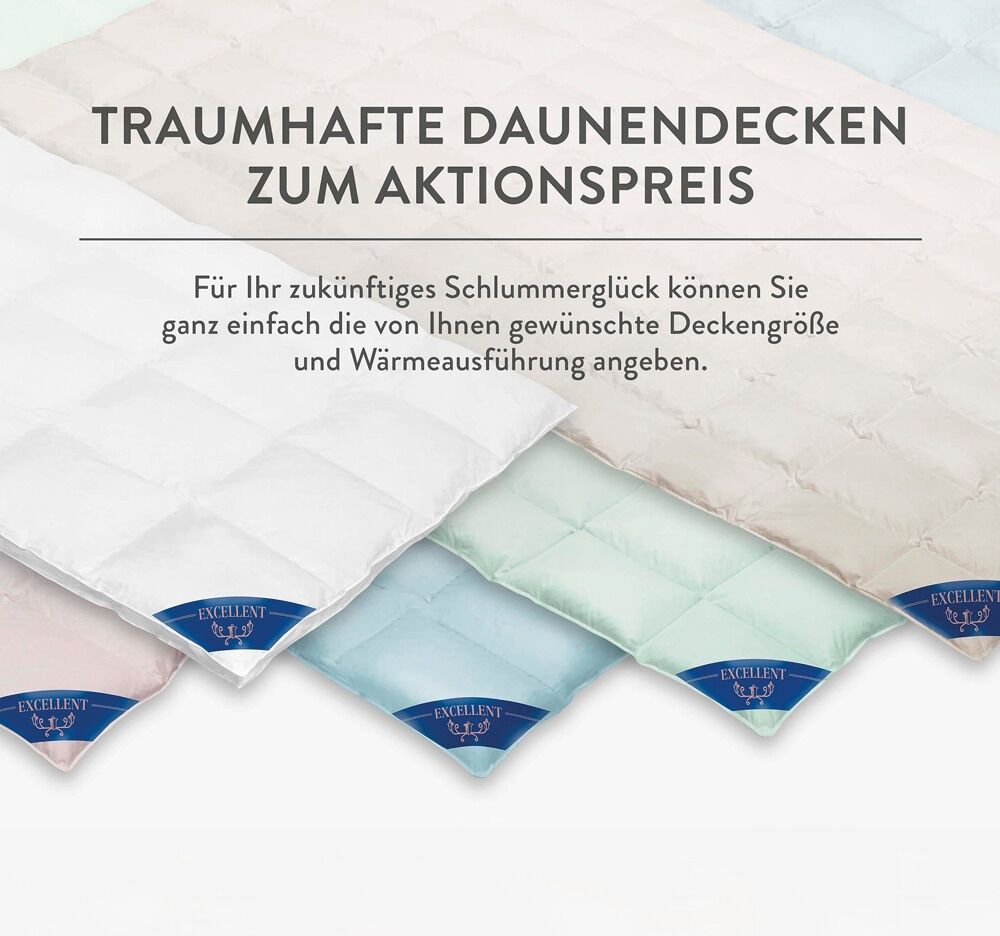 Daunenbettdecke EXCELLENT "Überraschungsbox", bunt, B:200cm L:200cm, Bezug: 100% Baumwolle. Füllung: 90% Daunen, 10% Federn, Bettdecken, Daunenbettdecke, absoluter Sonderpreis, wegen Lagerräumung, Solange der Vorrat reicht