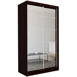 SCHWEBETÜRENSCHRANK FIORELLA 150/216/61 cm 2-türig mit Spiegel Wengefarben