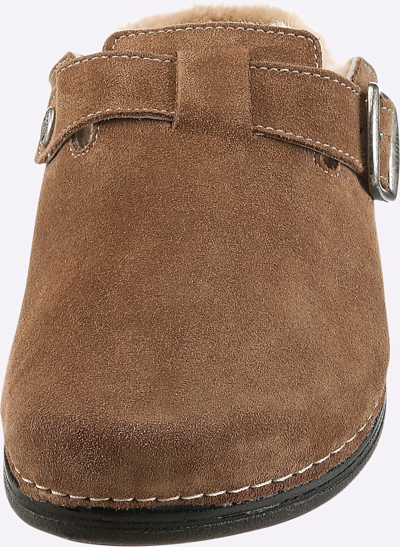 Pantoffel MUBB, Herren, Gr. 44, camel, Veloursleder, Schuhe Pantoffel camel 44