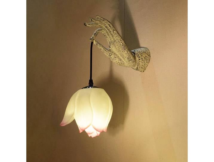 Style chinois créatif bouddha main applique restaurant couloir couloir chambre applique lotus bouddha classique support lampe