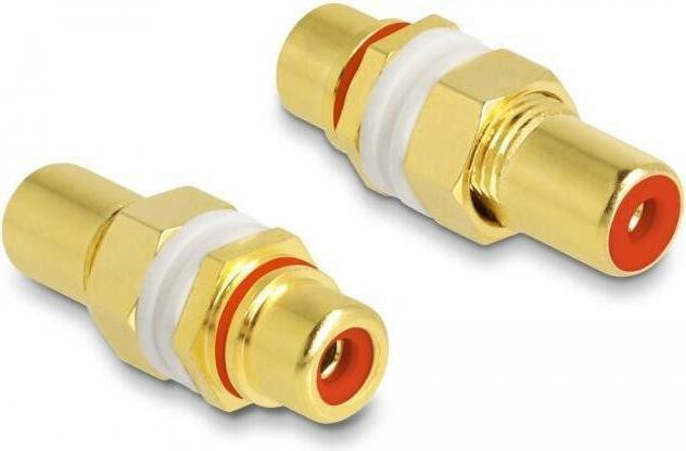 Delock 64142 Audio Adapter Cinch Bu. naar Bu. voor Inbouw, Rood