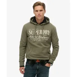 Superdry für Herren. M2014246A Outdoor Supply Co Entspannte Kapuze grün (XXL), Lässig, Baumwolle, Langarm