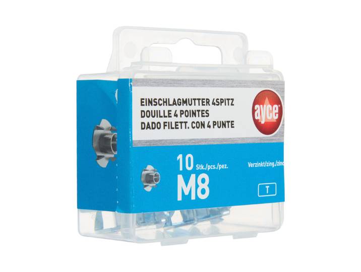 Ayce Einschlagmutter Vierspitz Stahl 22 mm