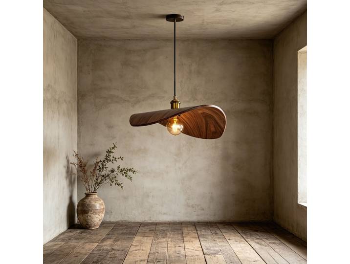 Luminaires suspendus vintage en bois pour salle à manger, cuisine, restaurant, bar, lustre en forme de chapeau de paille, décoration intérieure