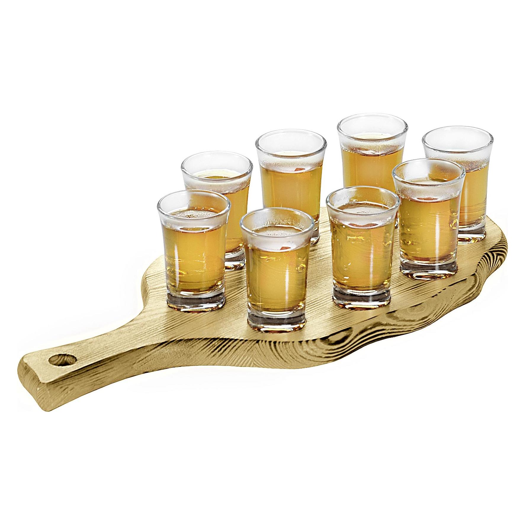 Kesper Schnapsglasträger mit 8 Gläsern (1x, Schnapsgläser + Shotgläser) (KESPER)