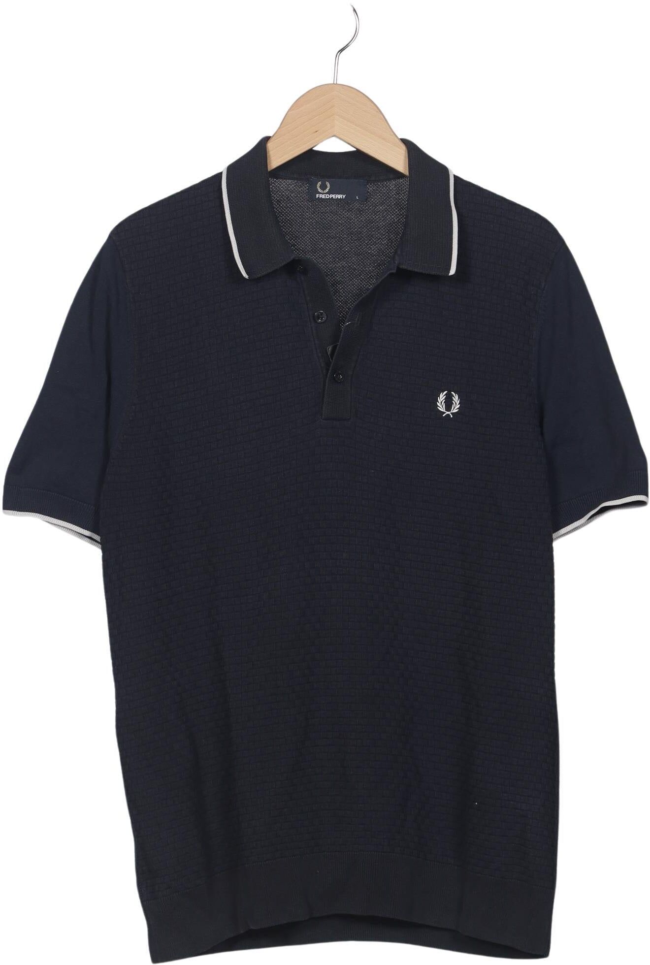 Fred Perry Herren Poloshirt, Marineblau, Gr. L, Baumwolle - Second Hand