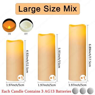 Uplifted Finds 9 To 72 Pcs Flameless LED Candles Battery Operated Flickering Lights For Wedding Concert Home Decor large Size Mix 9 Pcs